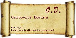 Osztovits Dorina névjegykártya